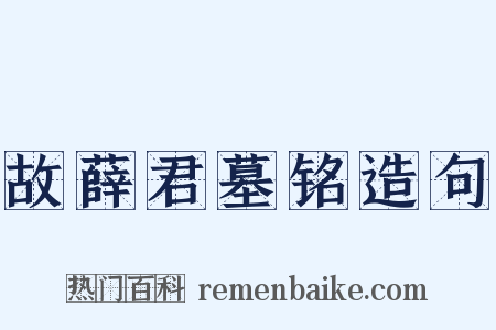 故薛君墓铭造句是什么意思的图片